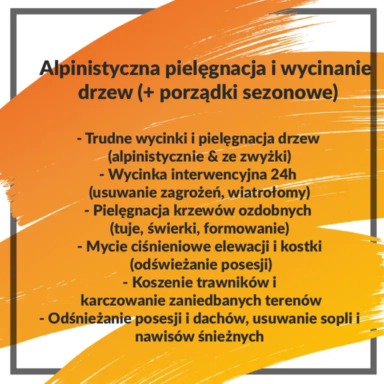 plakat alpinistyczna pielęgnacja i&nbsp;wycinka drzew